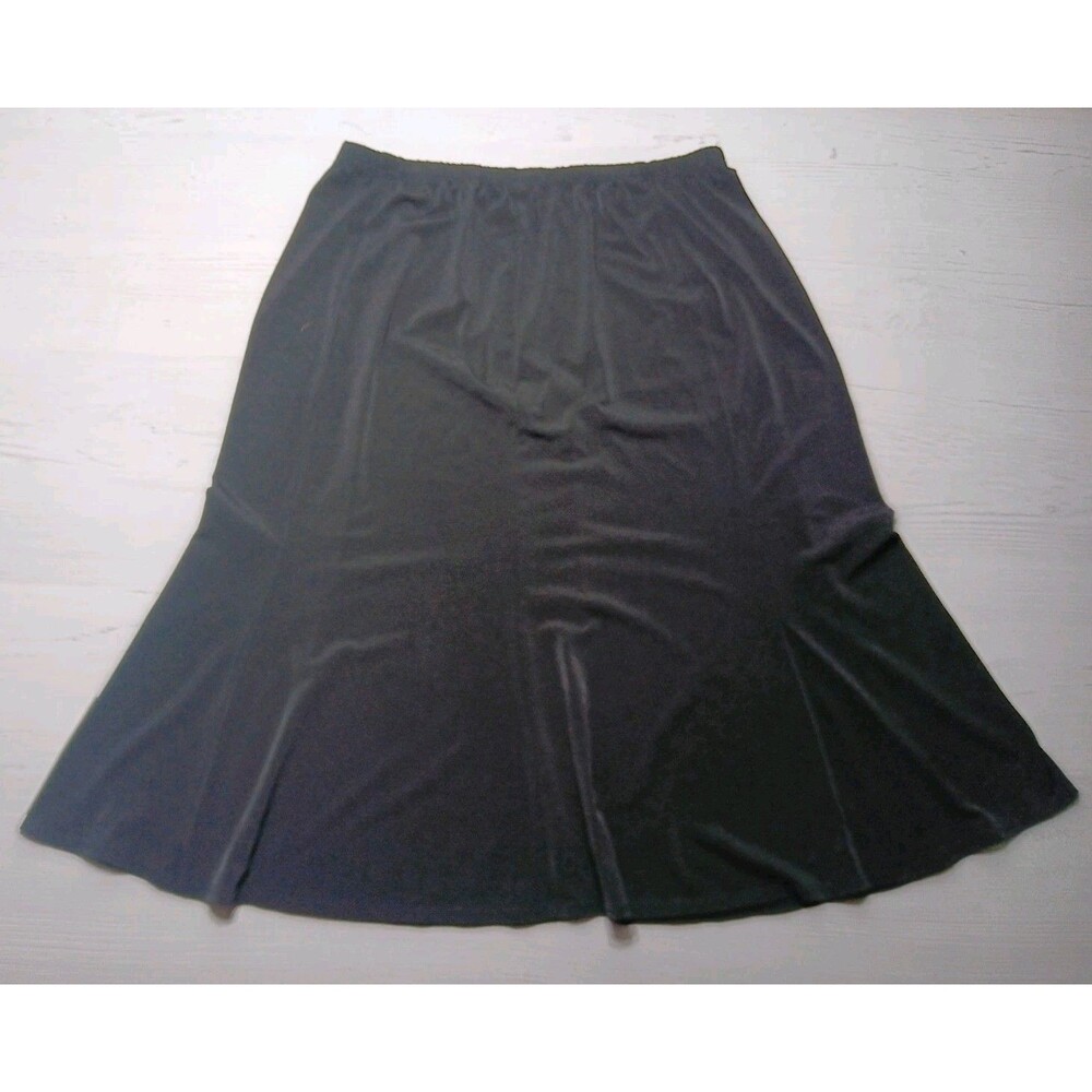Vintage Notations Black Skirt Pull On Elastic Waist Size Medium Made In The USA